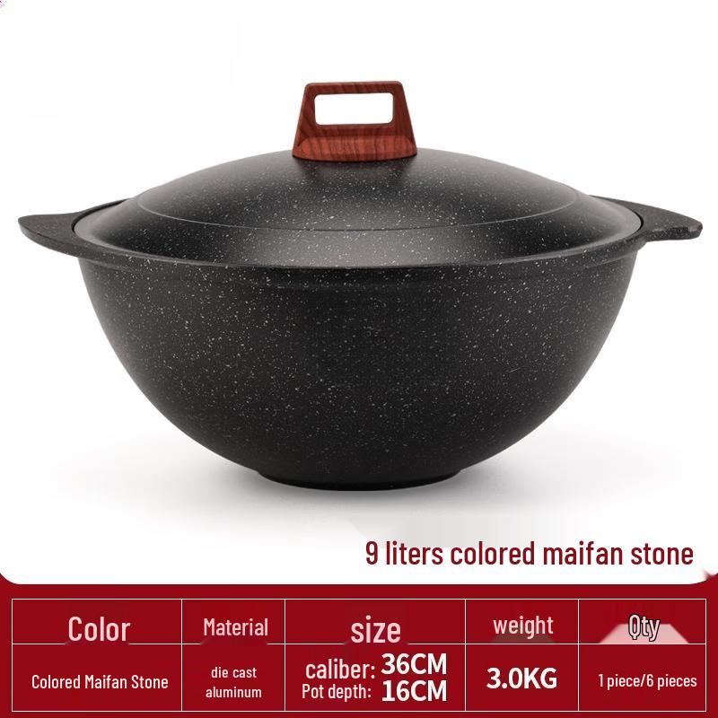 ZISIZ Colorful Maifan Stone 9L Stew and Soup Pot