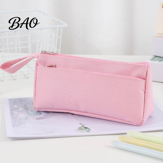 Large Capacity Storage for Rulers Pencil Case with Zipper And Handle, Durable Oxford Solid Color Portable Stationery Organizer School Organizer,