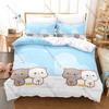 Personality Adorable Peach And Goma Cat Bedding Set New Sweet Couple Printed Duvet Cover Soft Bed Set For Girls Kids Room