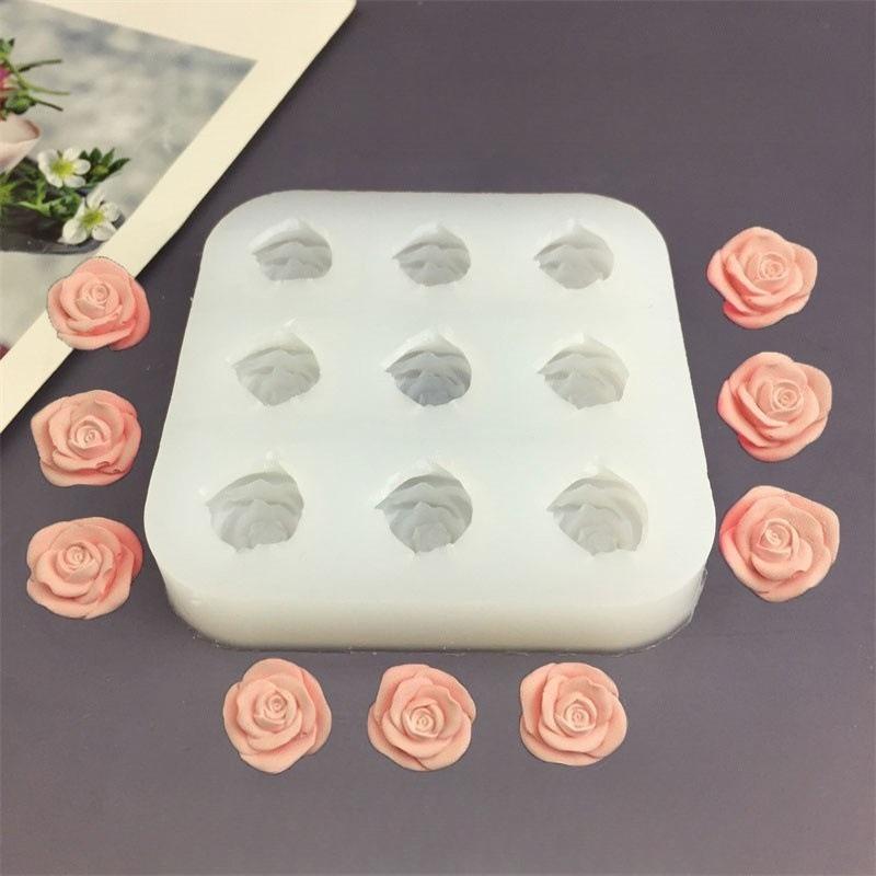 1PC Jiulian rose shape silicone mold flower DIY hand-baked fondant cake mold Epoxy resin mold белый