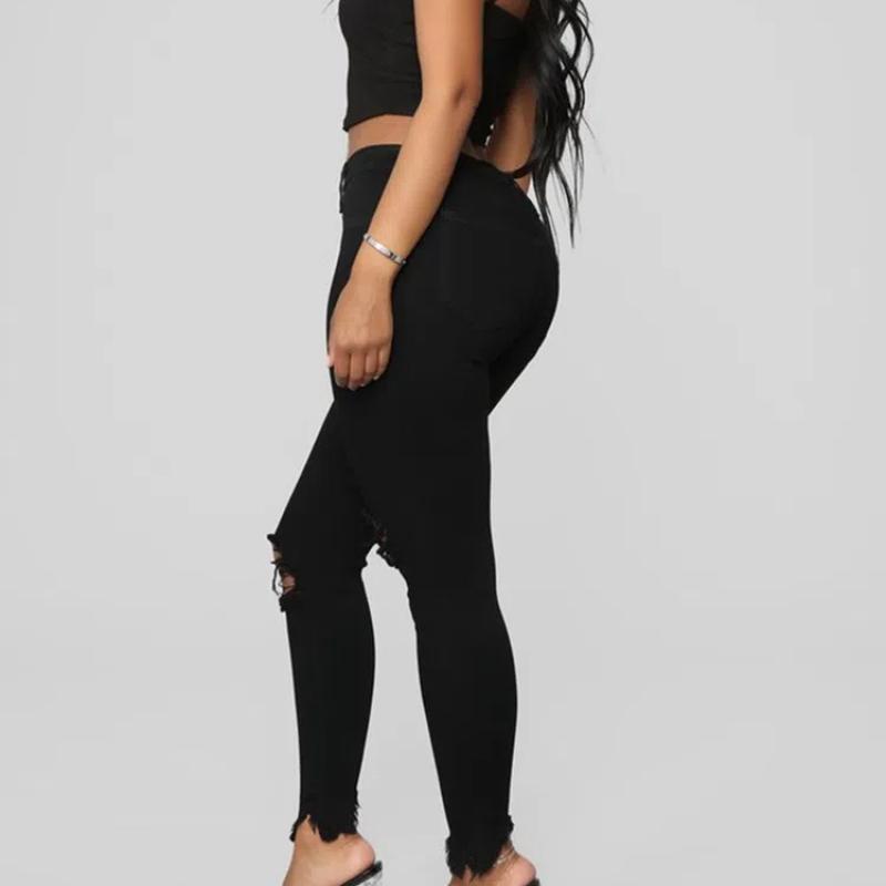 Women's High Rise Ripped Skinny Jeans Stretch Slim Fit Distressed Destroyed Denim Ankle Pants