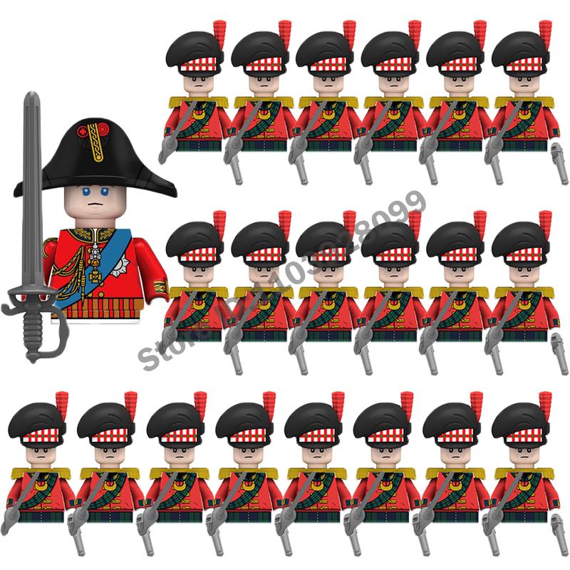Medieval Military Building Blocks Napoleonic Wars Castle Knight Soldier Figures Weapons Guns British French Marshal Infantry Toy