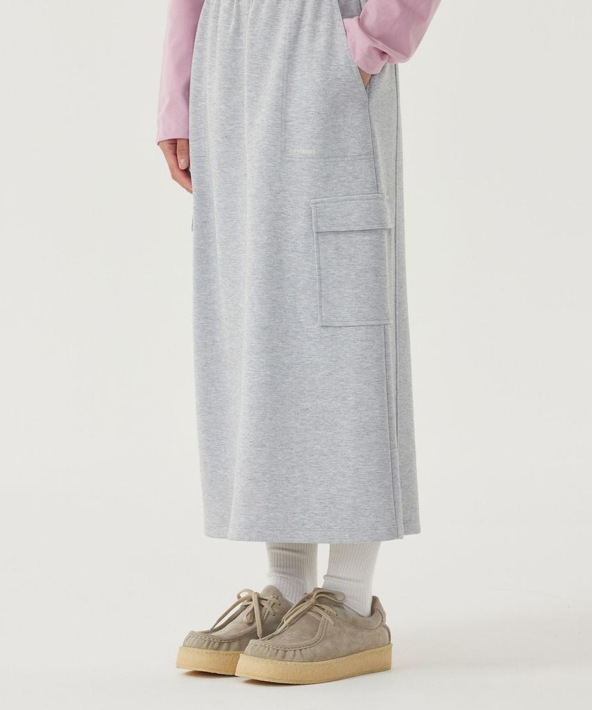 Covernat Woman Sweat Cargo Skirt Melange Gray