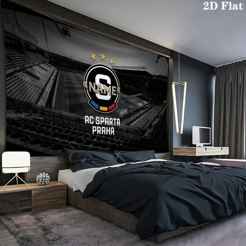 Custom Name,HC Sparta Praha Wall Tapestry, Aesthetic Printed Fabric Blanket, Suitable for Bedroom, Living Room, and Home Decor.