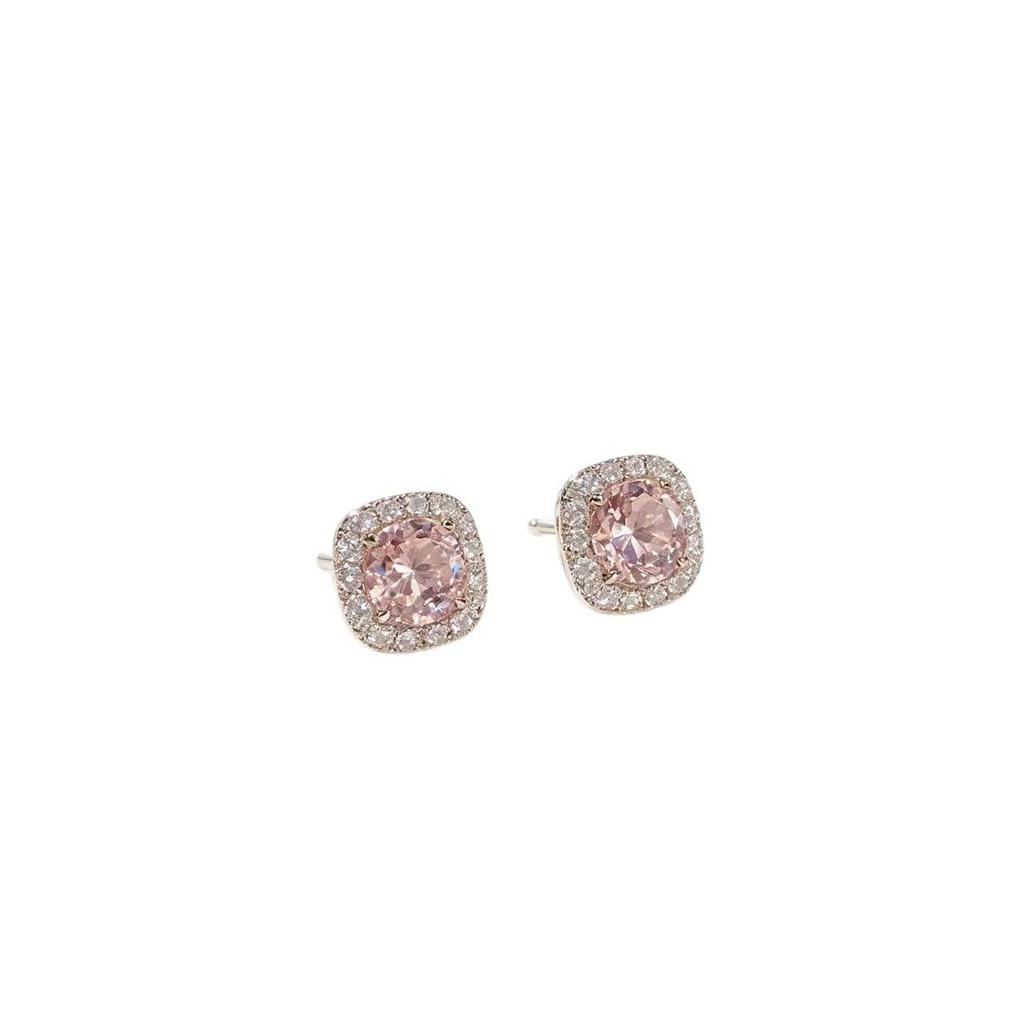 Exquisite Zirconia Square Candy Stud Earrings: Japanese-Korean Luxury, High-End Shine