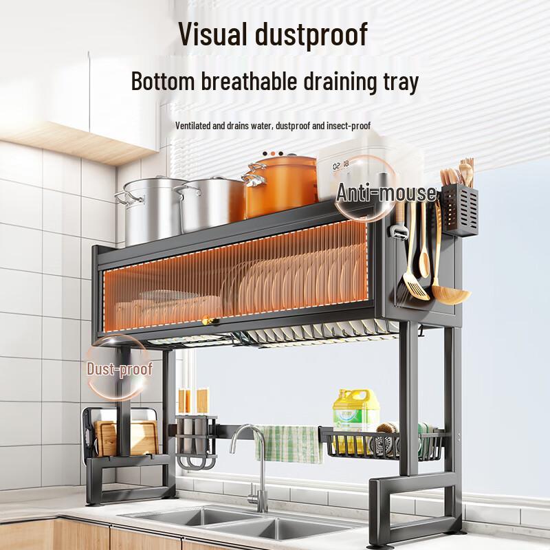 Shuaishi Kitchen Over-Sink Dish Drying Rack with Storage