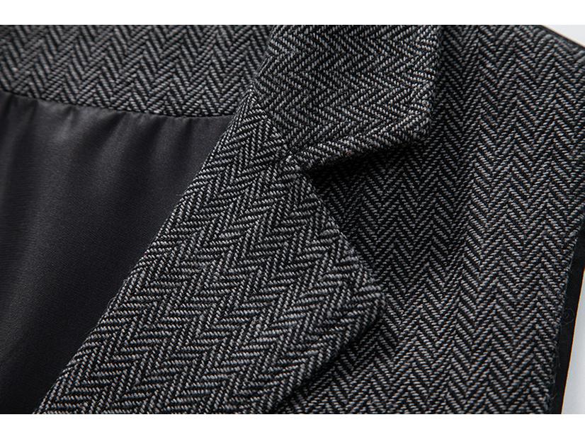 Erkek Balıksırtı Tüvit Retro Yaka Zincirli Yelek M104