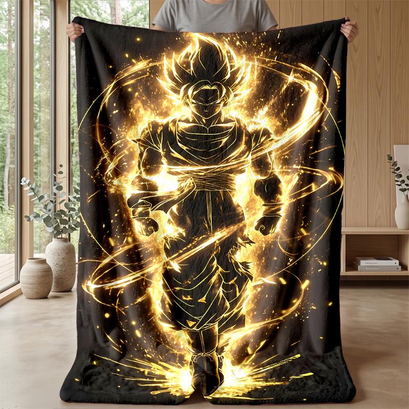 Naruto Printed Flannel Blanket Skin Friendly Warm Decorative Throw for Indoor Couch Bed Daily Use