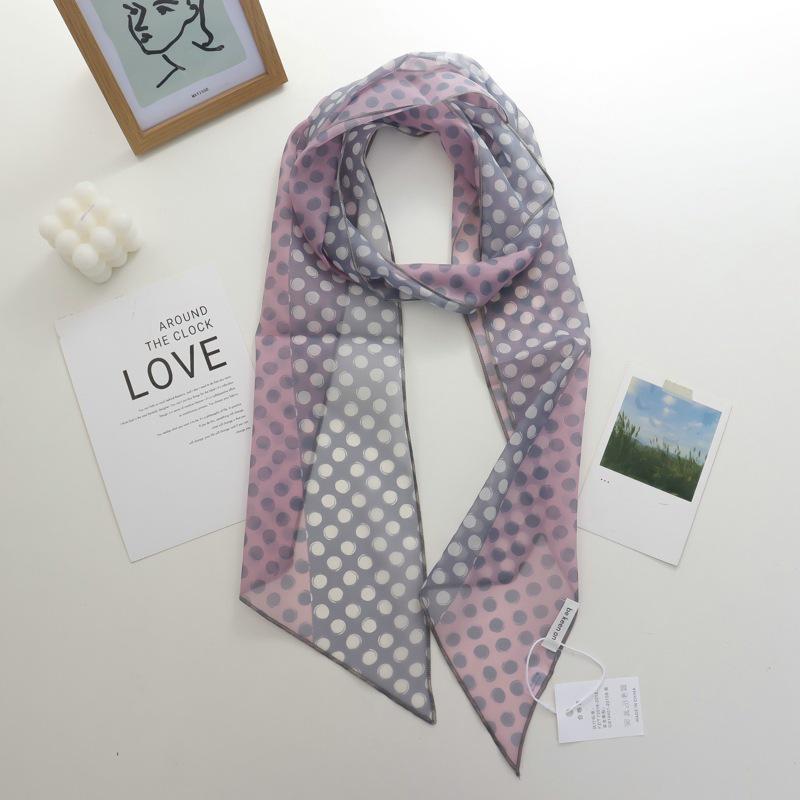 2025 Nische Persönlichkeit Colorblock Seidenschal: Vielseitiges und modisches dünnes Krawattenband-Accessoire für Damen