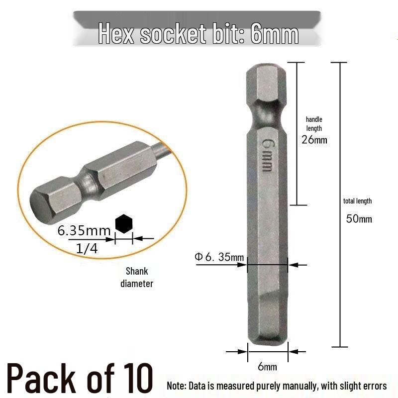 Hex Bit Set for Drills: Super Hard S2 Industrial Extended Screwdriver and Wrench Bits