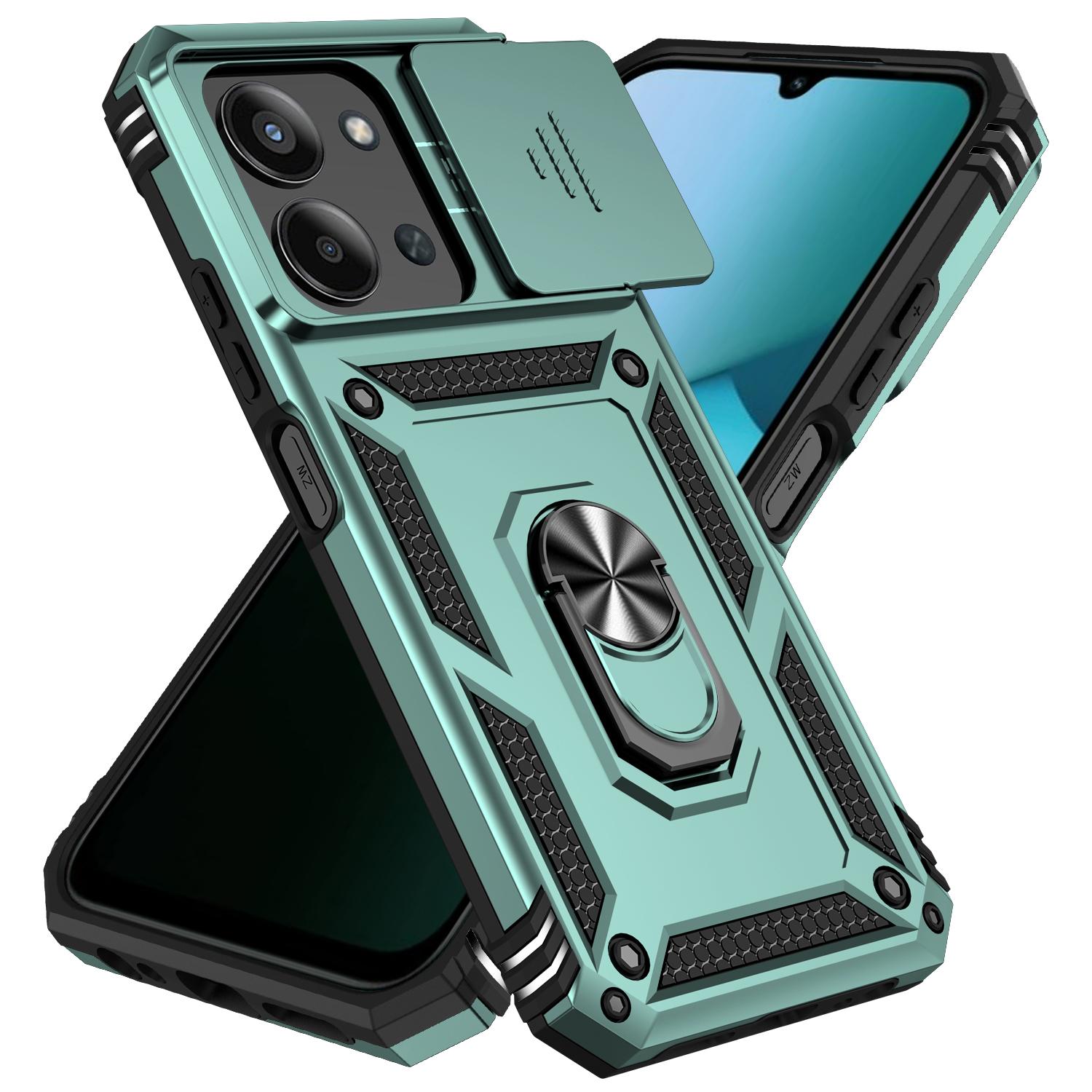 

Протиударний чохол Armor для Xiaomi Redmi 15C 4G 171.6мм 5G 173.2мм Металевий тримач Зсувне віконце Захист об єктива камери Задня кришка Redmi 15C 4G 171mm зелений