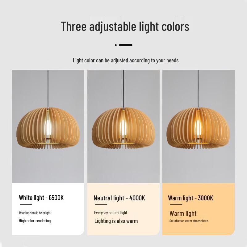 60cm Vintage Pumpkin Pendant Lamp with 3-Color Dimming and Adjustable Arm