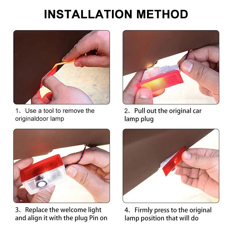2Pcs Car Door Welcome Light HD LED Projector Welcome Light for Mercedes-Benz W213 W108 W126 W140 W168 W169 W212 W220 W221 W222