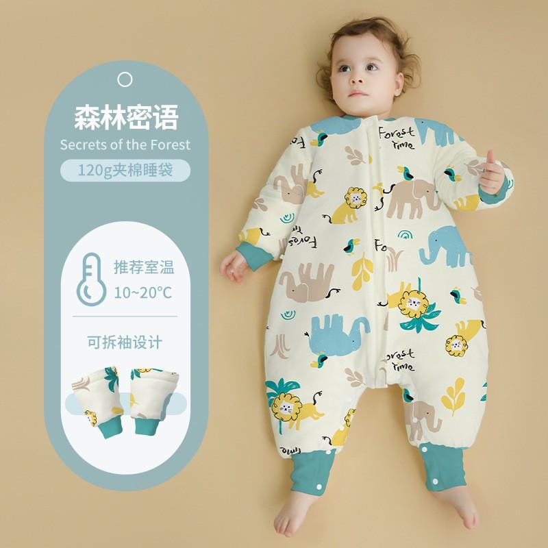 Cotton Sleeping Bag Toddlers Infants Winter Thickened Footed Sleep Sack Anti-Kick Design Nursery AC Room