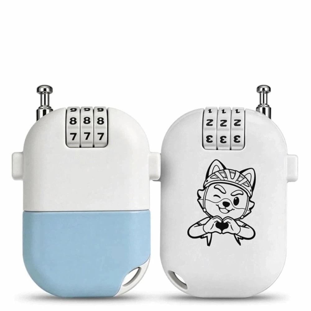 Adjustable Length Password Lock Protective Wrapping Steel Wire Security Lock Helmet Security