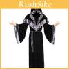 2023 Halloween Hooded Robe Cape Witch Wizard Velvet Cloak Stage Performance Costume