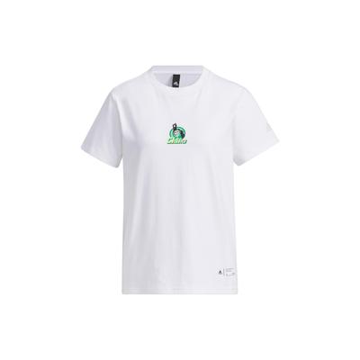 Graphic Tee With Cartoon Print Women Tops White IP3952