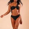 European And American Fashion Single Shoulder Solid Color Split Bikini Two-Piece Swimsuit Female Sexy Backless Bikini Swimsuit