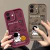 For iPhone 13 Case Cute Cartoon Moon Planet Astronaut Cover For iPhone 14 15 Pro Max 12 11 16e 17 Air Funda iPhone 16 Pro Max