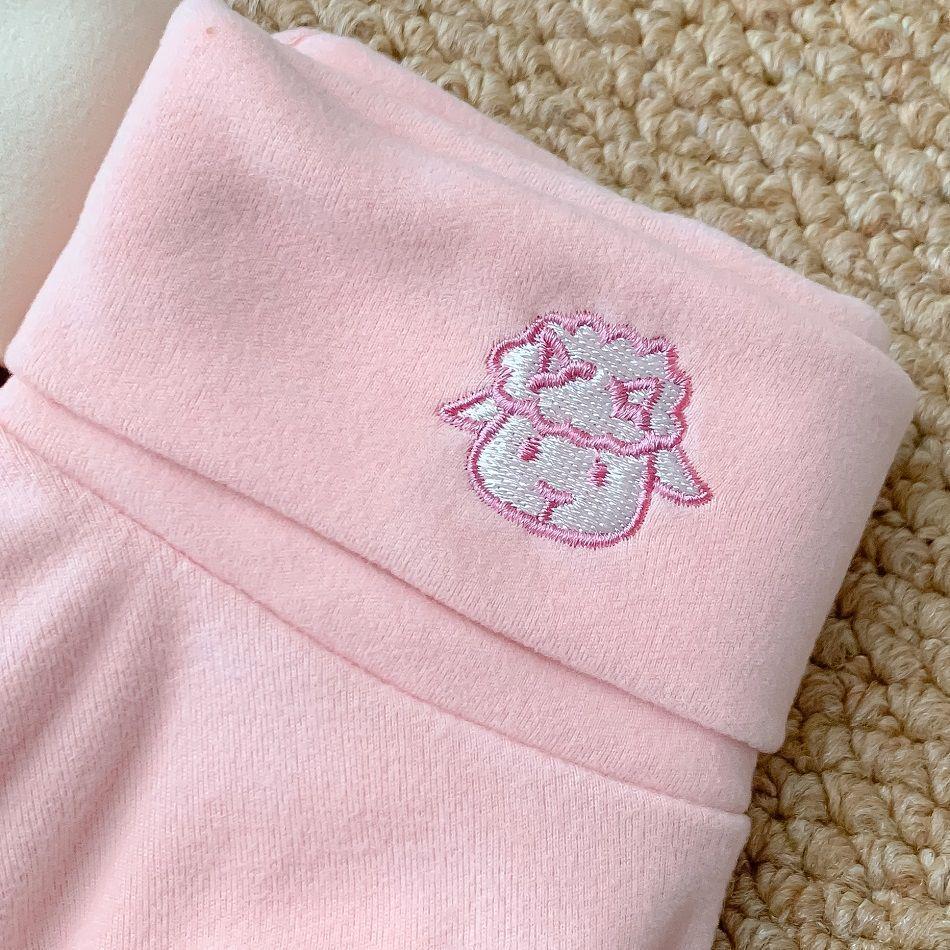 Damen High-Neck Fleecegefüttert Lammstickerei Locker Langarm Oberteil