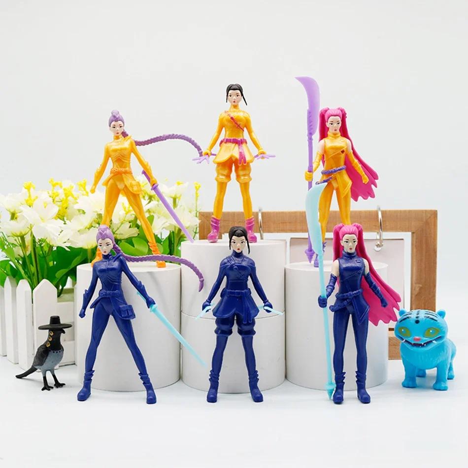5/8PCS Anime Kpop Demon Hunters Action Figure Toys Derpys Tiger Ranimeumi Mira Zoey Sussy Figurine Doll for Fans Christmas Gift
