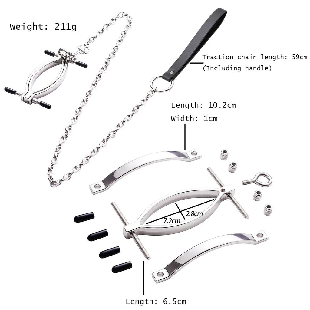 Labia Spreader Strap with Clamp Clip Clitoris Spread Pussy Open Vagina Stimulator SM Bondage Sex Toys