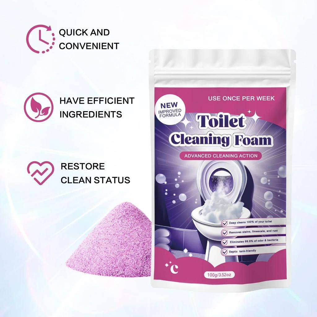 Lemon Scented Toilet Cleaner Foam 100g - Advanced Formula Removes Stains, Scale & Rust with Weekly Use, Powerful Clean.