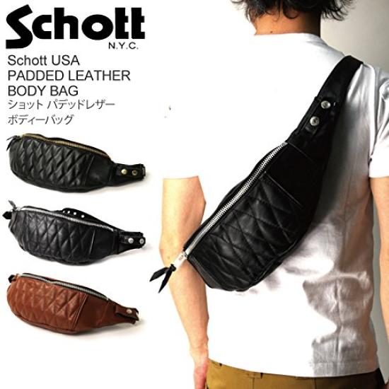 Schott Padded Shoulder Bag with Diamond-Shaped Quilted Lining and Check Pattern, Model 3109023, 7823976006