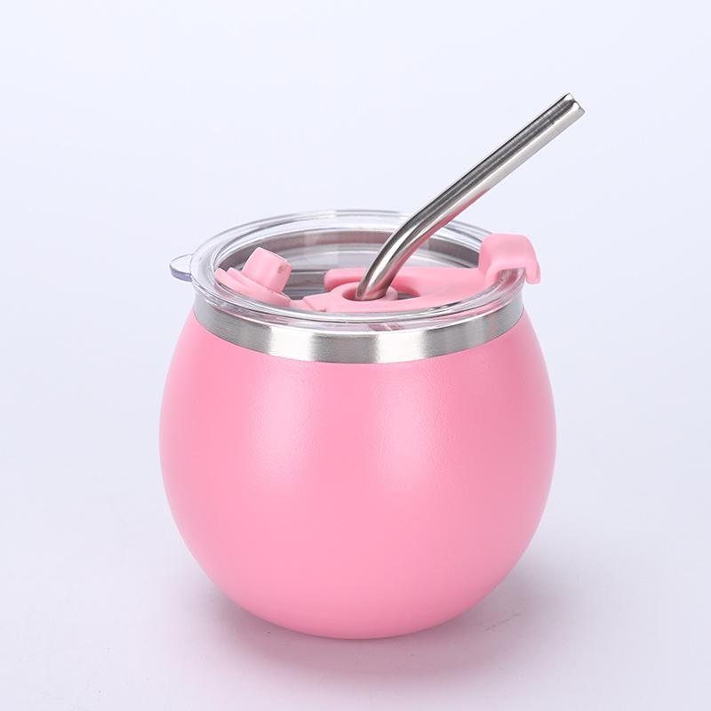 Popular 5oz Insulated Stainless Steel Mini Egg Cup with Straw - Portable Travel Accessory for Milk Tea