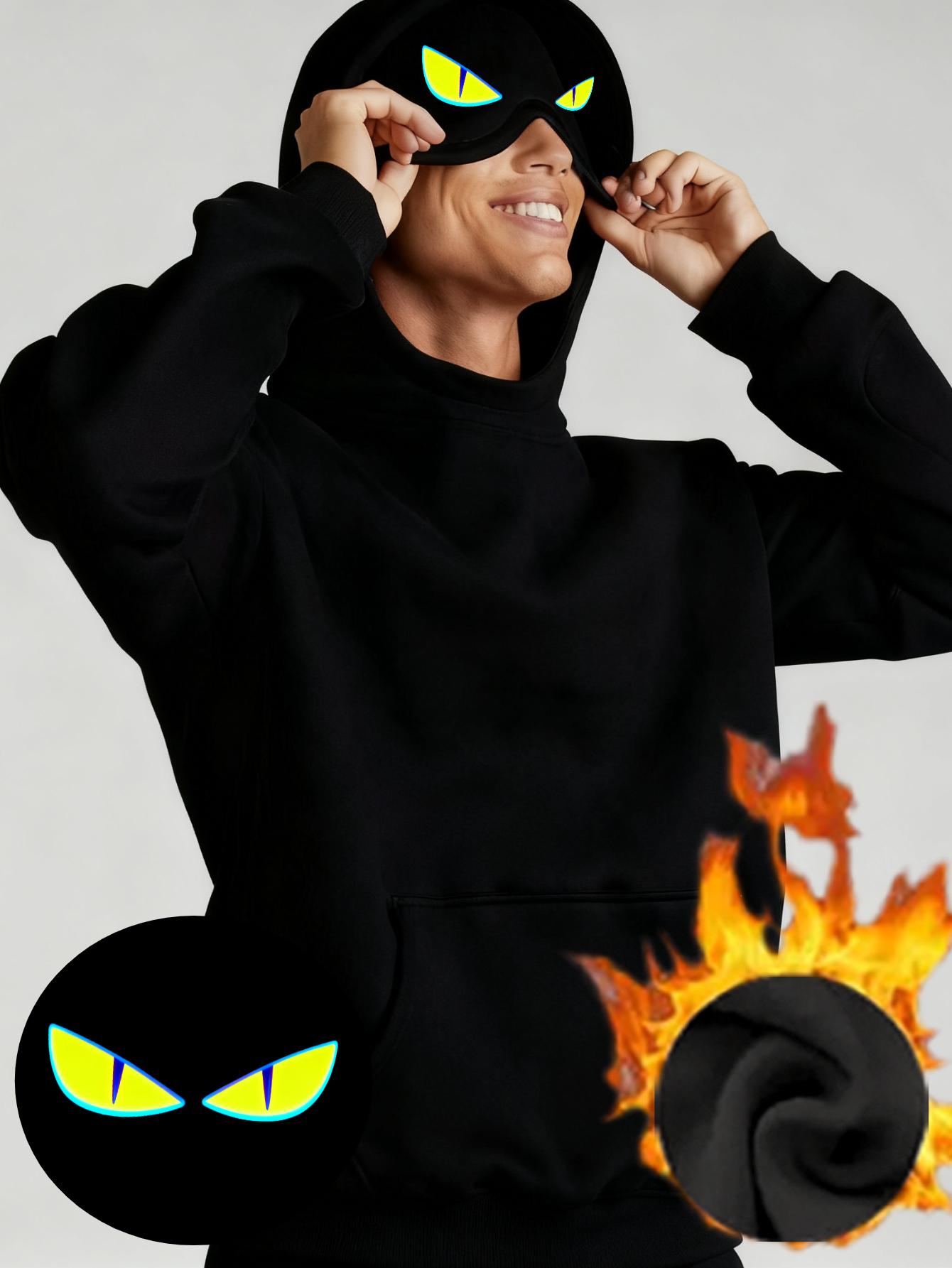 Hooded Sweatshirt with Eye Mask for Men, Stylish & Functional, Great for Casual Gatherings S