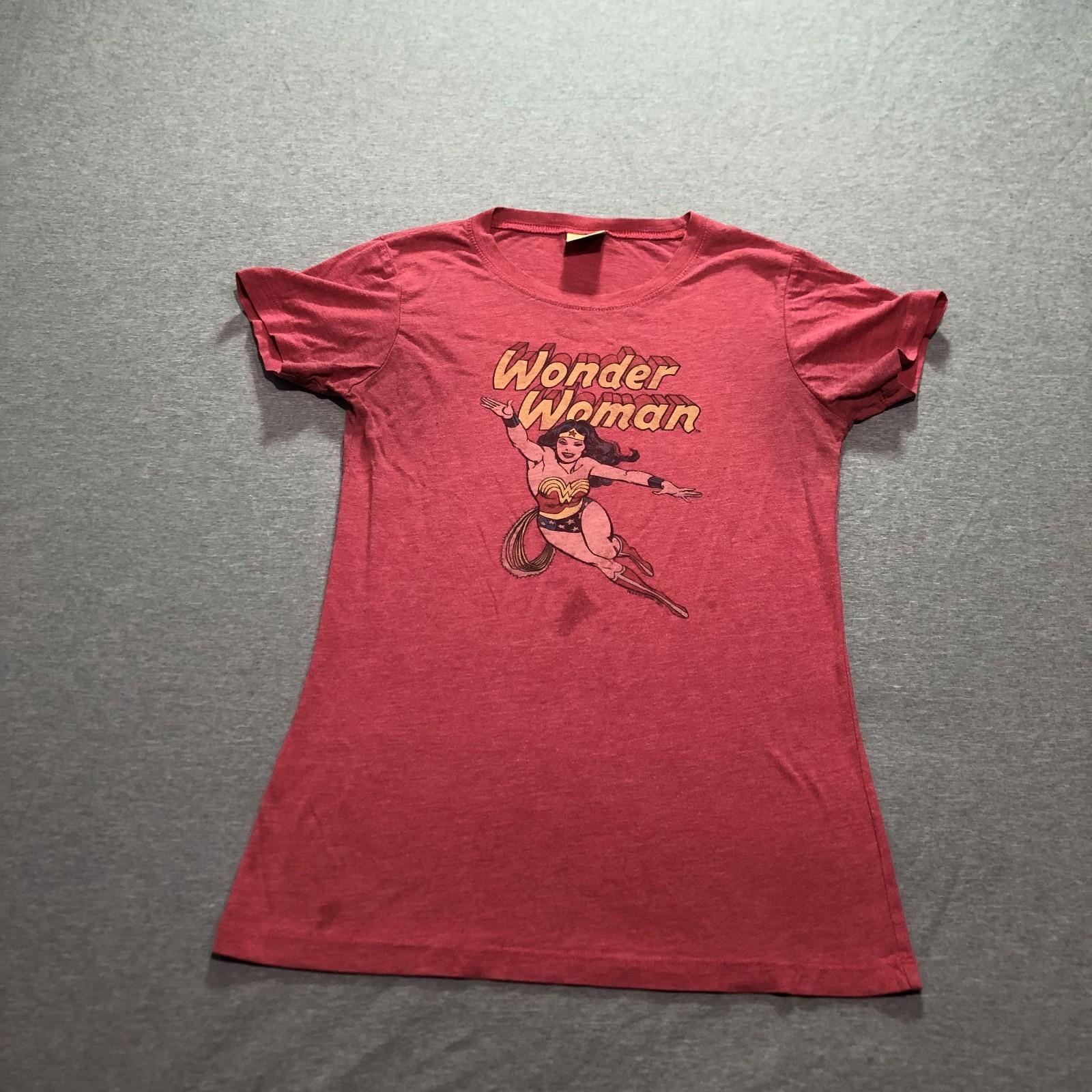 Sweet & Sour T Shirt Women s Small Graphic Print Wonder Woman Super Hero Red Tee M