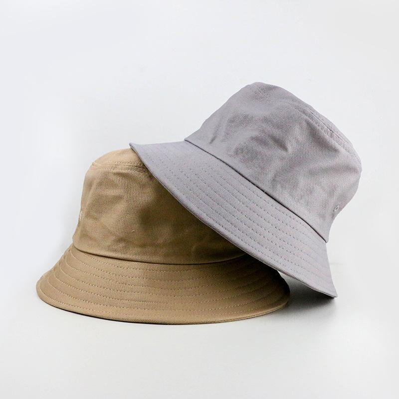 Custom Logo Summer Solid Color Foldable Bucket Hats For Women Beach Sun Cap Outdoor Fisherman Caps Unisex Sunscreen Panama Hat