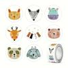 500pcs/roll Cute Cartoon Animal Head Self-Adhesive Stickers Teacher Rewards Office Gift Box Packaging DIY Decoration PVC Sticker