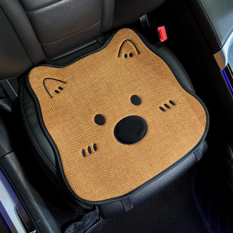 Cuscino per Sedile Auto in Lino - Design Universale Cane Carino per Donne, Tappetino Rinfrescante per Geely Xingyuan, Uso in Tutte le Stagioni