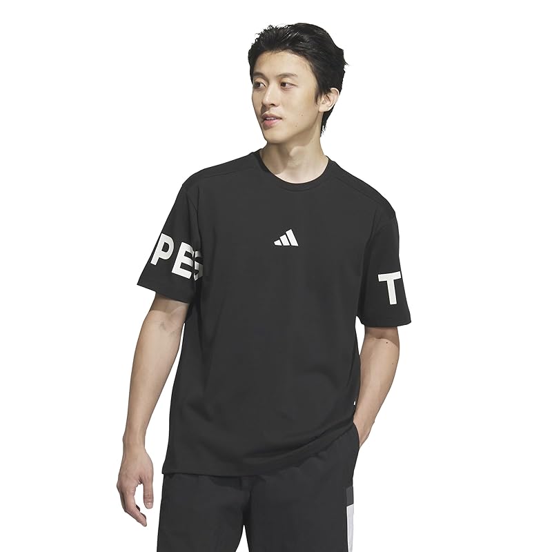 

[Adidas] street sports word T-shirt men s black (JM2079) J/L