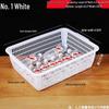 Large White Plastic Rectangular Kitchen Basket for Draining, Washing, and Storage