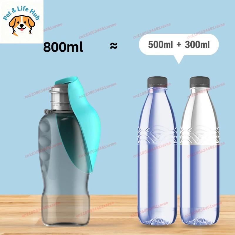 800MLPortable Dog Water Bottle Outdoor Travel Drinking Bowl Puppy Cat Feeder For Small Medium Large Dogs LabradorPet Accessories