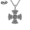 European & American Titanium Steel Celtic Rune Cross Pendant Men’s Necklace