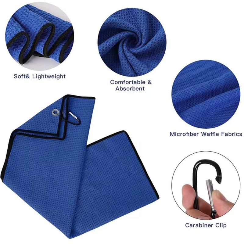 Golf Towel And Double Sided Cleaning Brush Set Golf Club Scrubber Microfiber Towel For Efficient Club Maintenance