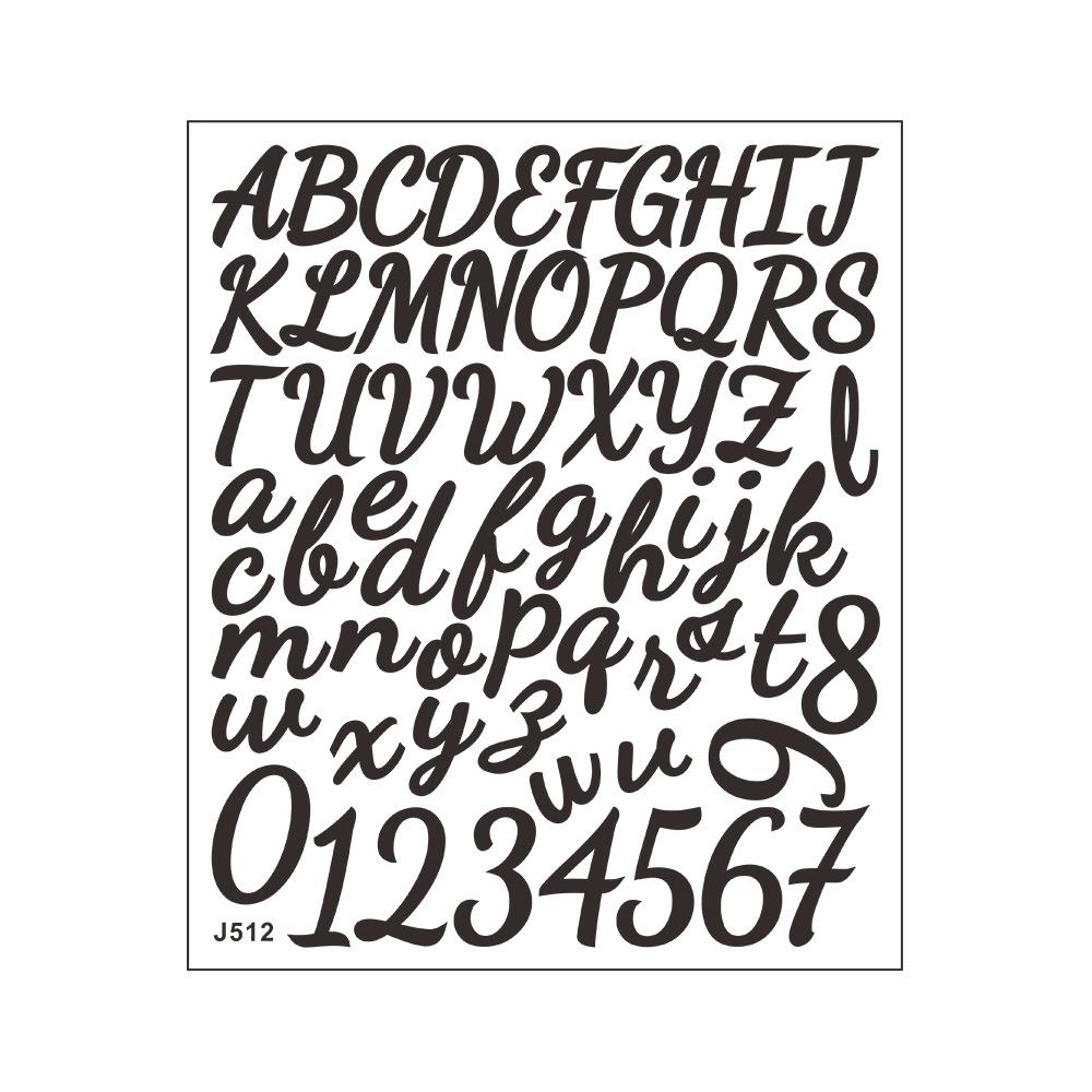Diy Handwritten English Letter and Number Combination Account Book Envelope Beautification and Decoration Small Stickers