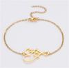Gold English Letter Stainless Steel Bracelet Light Luxury High-End Cross Style Fashion Jewelry