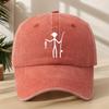 Creative Design Fishing Print Baseball Cap Classic Washed Vintage Duckbill Hat Soft Comfortable SweatAbsorbing Breathable Hat O
