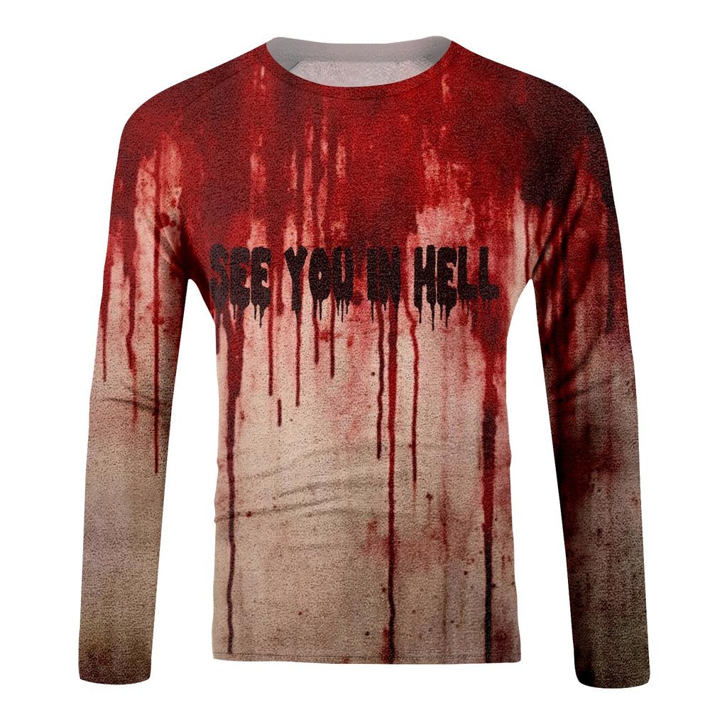Halloween-trykk Raglanermet Herre Langermet Topp
