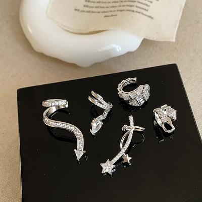 Year Of The Snake Zircon Snake Metal Ear Clips Women'S New Chinese Style Personality Unique Fashion Temperament Earrings