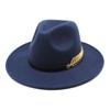 Leaf Decoration Woolen Hats Formal Occasion British Vintage Hats Fashion Fedora Hat  Men Women