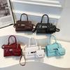 Pu Leather Stone Texture Crossbody Bag With Small Bag For Daily Fashion Womens Accessories
