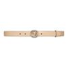 Interlocking G Series Interlocking Double G Logo Buckle Leather Hardware Belt Women's Beige Width 2.3cm 774451-0YA0N-5701