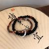 Handcrafted Style Ethnic Natural Stone Beaded Bracelet Unisex Geometric Design