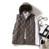 Herbst Winter Leichte Warme Daunen Kapuzenweste Damen Locker Ärmellos Baumwolljacke Streetwear Warme Parkas Steppjacken