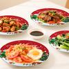 10Pcs/Set Disposable Tableware Set Spoon Fork Happy New Year Merry Christmas Party Supplies Paper Plates X-mas Party Decorations